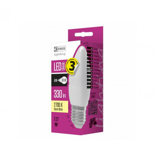 Emos classic CANDLE 30W 330lumen E27 LED gyertya izzó (ZQ3110) Emos classic CANDLE 30W 330lumen E27 LED gyertya izzó (ZQ3110)