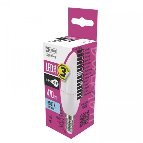 Emos classic CANDLE 40W 470lumen E14 LED gyertya izzó (ZQ3222) Emos classic CANDLE 40W 470lumen E14 LED gyertya izzó (ZQ3222)