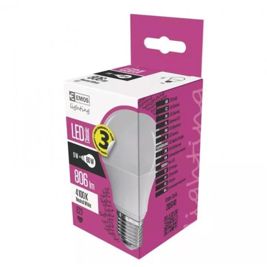 Emos classic A60 60W 806lumen E27 LED gömb izzó (ZQ5141) Emos classic A60 60W 806lumen E27 LED gömb izzó (ZQ5141)