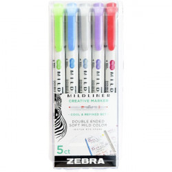 Zebra Mildliner Cool&Refined 5db-os kettős végű szövegkiemelő készlet (78205)