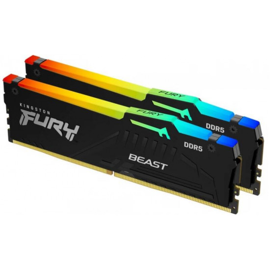 KINGSTON FURY Memória DDR5 32GB 5600MHz CL40 DIMM (Kit of 2) Beast RGB KINGSTON FURY Memória DDR5 32GB 5600MHz CL40 DIMM (Kit of 2) Beast RGB