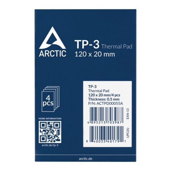ARCTIC COOLING Hővezető lap TP-3 120x120mm, 0.5mm (4-PACK) ARCTIC COOLING Hővezető lap TP-3 120x120mm, 0.5mm (4-PACK)