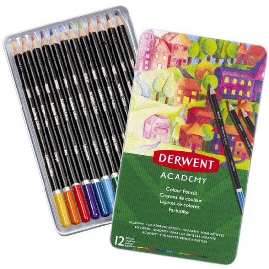Derwent Academy 12 db-os fémdobozos színesceruza készlet Derwent Academy 12 db-os fémdobozos színesceruza készlet