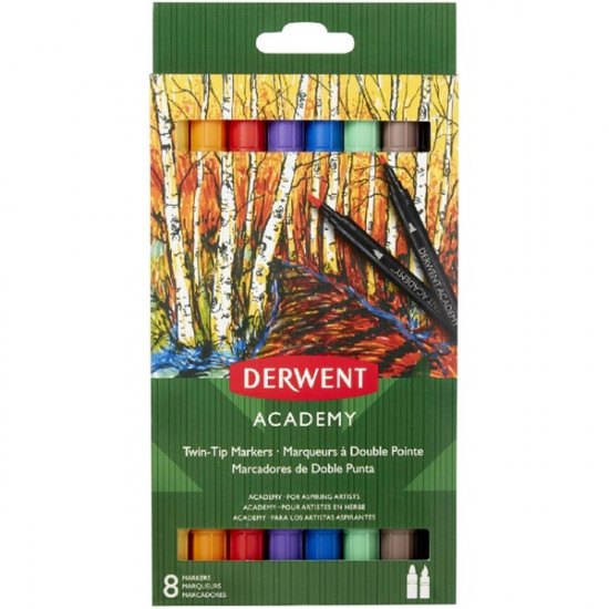 Derwent Academy 8 db-os kétoldalas akvarel filckészlet (98206) Derwent Academy 8 db-os kétoldalas akvarel filckészlet (98206)