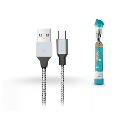 Devia Tube Micro USB ezüst/fekete textil adatkábel (ST325427) Devia Tube Micro USB ezüst/fekete textil adatkábel (ST325427)