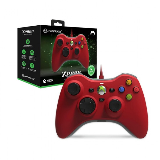 HYPERKIN Xenon Xbox Series|One/Windows 11|10 Xbox liszenszelt Vezetékes kontroller, Piros
