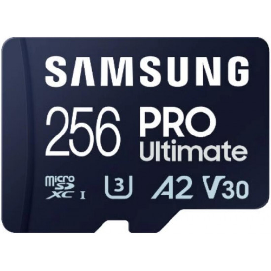 SAMSUNG 256GB PRO Ultimate microSD, Class 10, V30, A2, Grade 3 (U3), R200/W130 Memóriakártya SAMSUNG 256GB PRO Ultimate microSD, Class 10, V30, A2, Grade 3 (U3), R200/W130 Memóriakártya