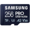 SAMSUNG 256GB PRO Ultimate microSD, Class 10, V30, A2, Grade 3 (U3), R200/W130 Memóriakártya