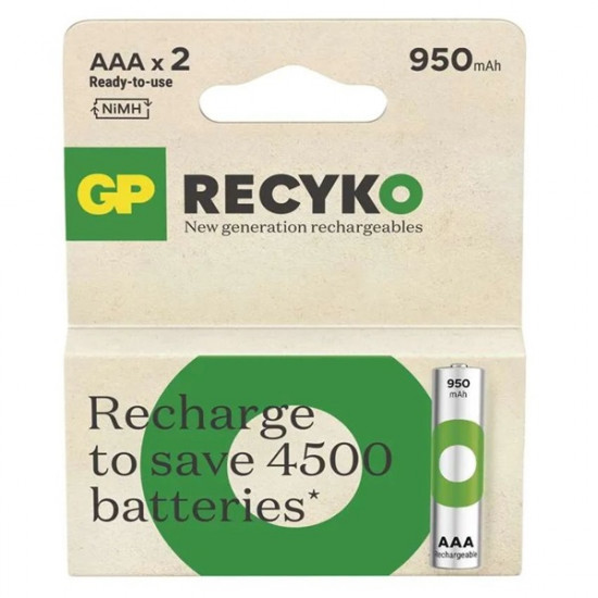 GP ReCyko NiMH Akkumulátor HR03 (AAA) 950mAh 2db GP ReCyko NiMH Akkumulátor HR03 (AAA) 950mAh 2db