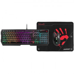 A4-Tech Bloody B1700 USB fekete gamer billentyűzet + egér + egérpad csomag