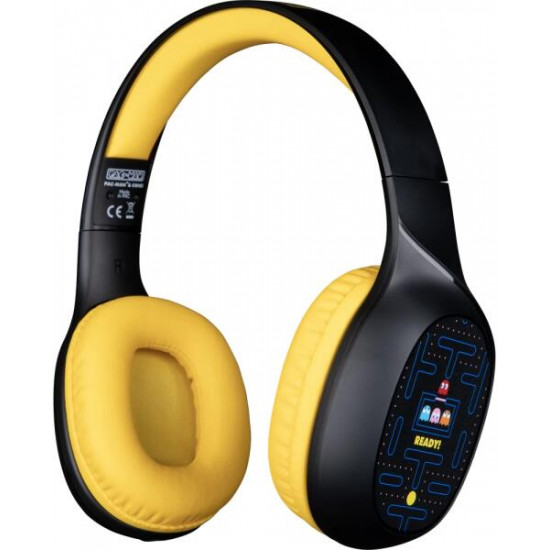 KONIX - PAC-MAN 2.0 Fejhallgató Vezeték Nélküli Bluetooth Gaming Stereo, Mikrofon, Fekete KONIX - PAC-MAN 2.0 Fejhallgató Vezeték Nélküli Bluetooth Gaming Stereo, Mikrofon, Fekete