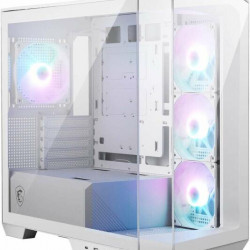 MSI PANO M100R PZ WHITE, 4xARGB ventilátor, Tápegység nélkül, üvegfalú, fehér Ház Midi ATX