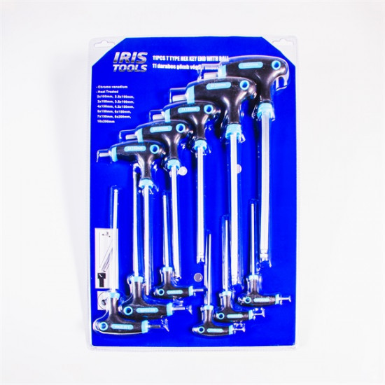 IRIS TOOLS HK-011-028 11 darabos gömb végű T imbuszkulcs készlet IRIS TOOLS HK-011-028 11 darabos gömb végű T imbuszkulcs készlet