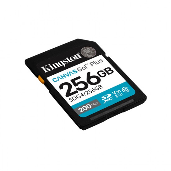 KINGSTON Canvas Go Plus 256GB SDXC Gen4 200R C10 UHS-I U3 V30 Memóriakártya KINGSTON Canvas Go Plus 256GB SDXC Gen4 200R C10 UHS-I U3 V30 Memóriakártya