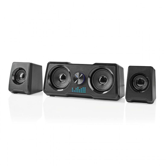 Nedis GSPR21022BK gamer hangszóró készlet, csatornák: 2.2, USB tápellátás, 3,5 mm jack, 48 W, LED, hangerőszabályozó