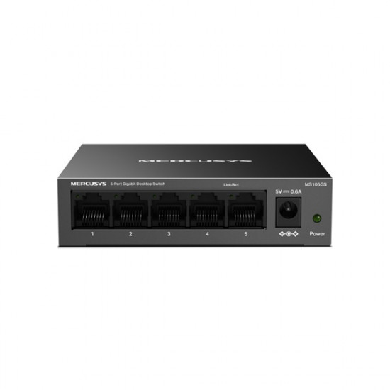 MERCUSYS MS105GS Switch 5x1000Mbps, Fémházas Asztali MERCUSYS MS105GS Switch 5x1000Mbps, Fémházas Asztali