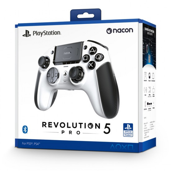 Nacon 2808849 Revolution 5 Pro PC/PS4/PS5 vezetékes és vezeték nélküli fehér kontroller Nacon 2808849 Revolution 5 Pro PC/PS4/PS5 vezetékes és vezeték nélküli fehér kontroller