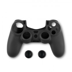 Spartan Gear 2808143 PS4 kontroller szilikon skin fekete + hüvelykujj csúszásgátló