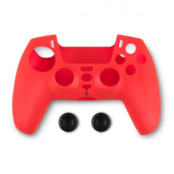 Spartan Gear 2808149 PS5 kontroller szilikon skin piros + hüvelykujj csúszásgátló