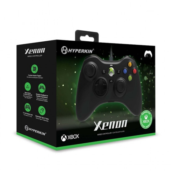 HYPERKIN Xenon Xbox Series|One/Windows 11|10 Xbox liszenszelt Vezetékes kontroller, Fekete
