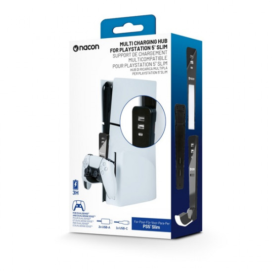 Nacon 2809193 PS5 Slim fekete kontrollertöltő HUB Nacon 2809193 PS5 Slim fekete kontrollertöltő HUB