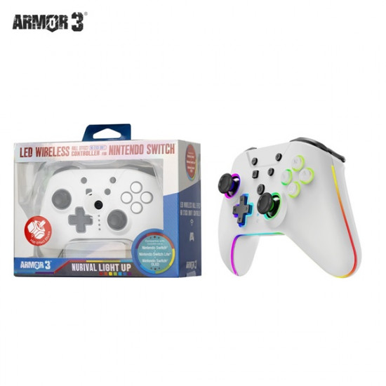 Armor3 M07619-WHHE NuRival Nintendo Switch/OLED vezeték nélküli Hall Effect Stick fehér kontroller (M07619-WHHE) Armor3 M07619-WHHE NuRival Nintendo Switch/OLED vezeték nélküli Hall Effect Stick fehér kontroller (M07619-WHHE)