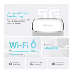 TP-LINK Archer NX200 Dual Band AX1800 1xWAN/LAN(1000Mbps) + 2xLAN(1000Mbps), 4G/5G Modem + Wireless Router