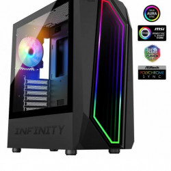 Spirit of Gamer INFINITY Black RGB fekete ablakos táp nélküli ATX ház