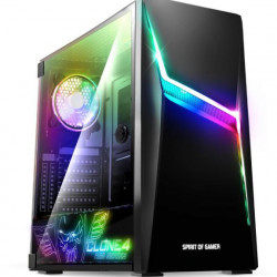 Spirit of Gamer CLONE 4 Black RGB fekete ablakos táp nélküli ATX ház