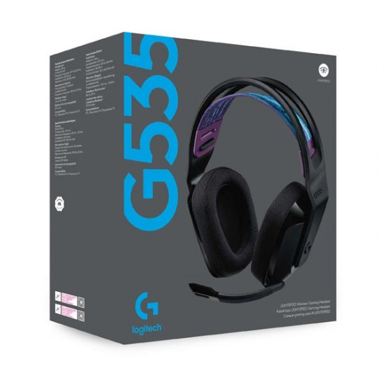 Logitech G535 Lightspeed vezeték nélküli fekete gamer headset
