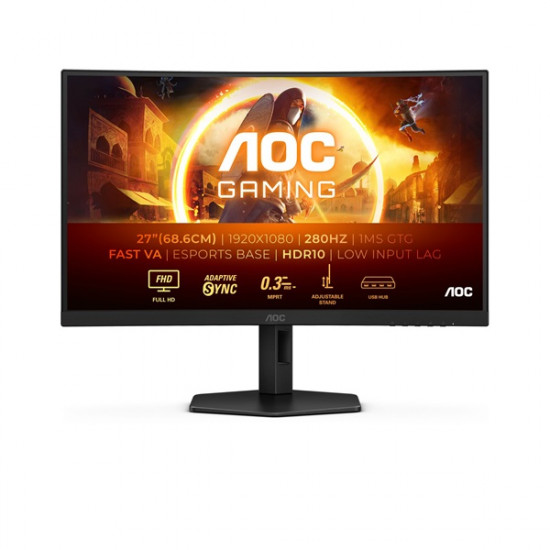 AOC Ívelt Gaming 280Hz monitor 27