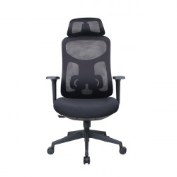 IRISOffice Mirage fekete ergonómikus, szövet-hálós irodai forgószék fej és háttámasszal