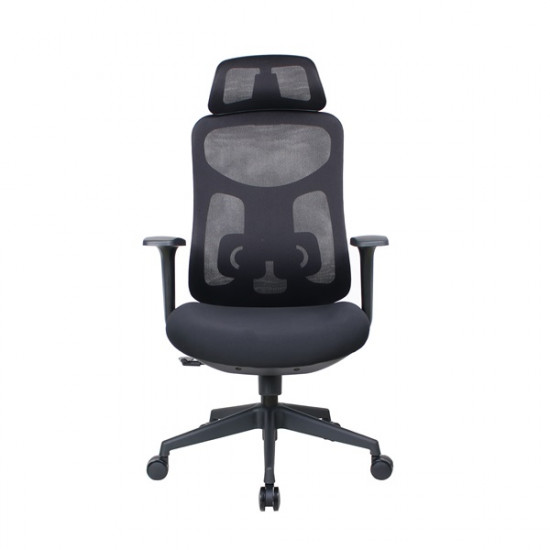 IRISOffice Mirage fekete ergonómikus, szövet-hálós irodai forgószék fej és háttámasszal