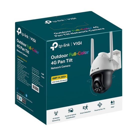 TP-LINK IP & Wi-Fi-s Kamera kültéri éjjellátó 4megapixel, 4mm Objektív 3G/4G SIM slot, VIGI C540-4G(4MM) TP-LINK IP & Wi-Fi-s Kamera kültéri éjjellátó 4megapixel, 4mm Objektív 3G/4G SIM slot, VIGI C540-4G(4MM)