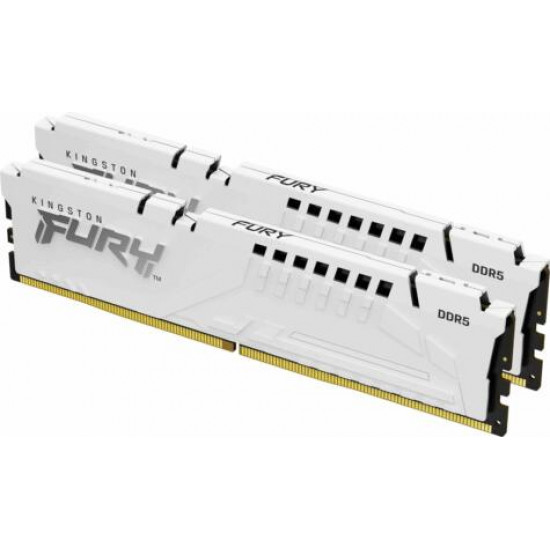 KINGSTON FURY Beast 32GB 5200MT/s CL40 DIMM (Kit of 2) White XMP Memória DDR5 KINGSTON FURY Beast 32GB 5200MT/s CL40 DIMM (Kit of 2) White XMP Memória DDR5