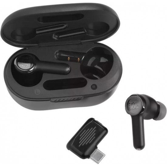 JBL Quantum True Wireless Bluetooth fekete zajszűrős gamer fülhallgató (JBLQUANTUMTWSBLK)