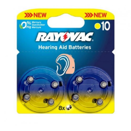 RAYOVAC 10AU-6MFAS BLI8 hallókészülék elem