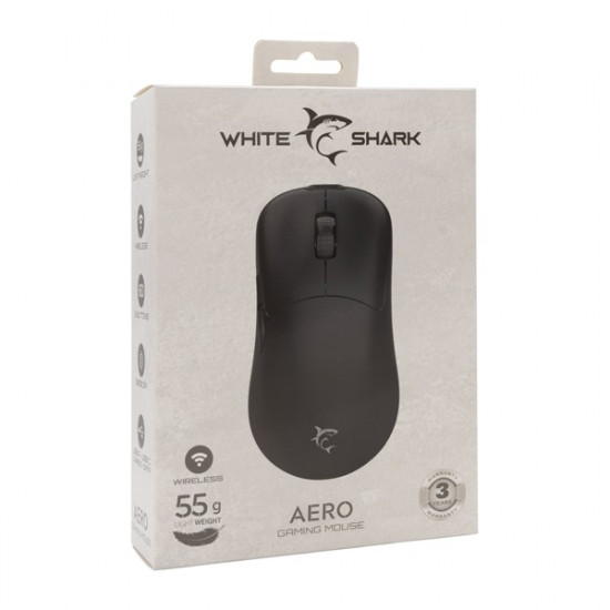 White Shark WS GM-5015B AERO-B vezeték nélküli fekete gamer egér White Shark WS GM-5015B AERO-B vezeték nélküli fekete gamer egér