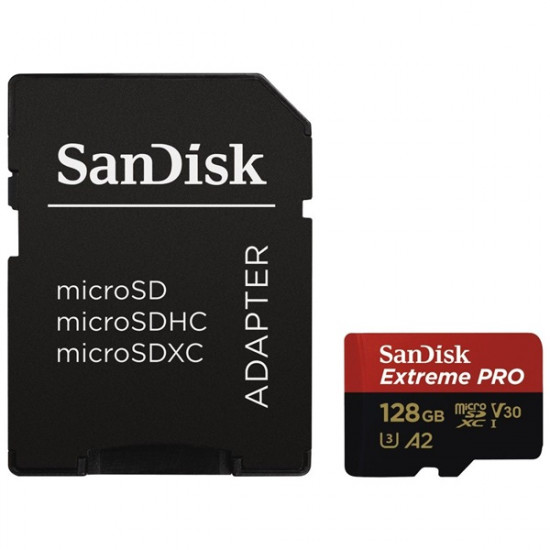 SANDISK EXTREME PRO 128GB 200MB/s C10, V30, UHS-I, U3, A2 MICROSDXC KÁRTYA SANDISK EXTREME PRO 128GB 200MB/s C10, V30, UHS-I, U3, A2 MICROSDXC KÁRTYA
