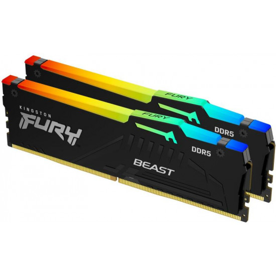 KINGSTON FURY Beast 32GB 6000MT/s CL30 DIMM (Kit of 2) RGB EXPO Memória DDR5 KINGSTON FURY Beast 32GB 6000MT/s CL30 DIMM (Kit of 2) RGB EXPO Memória DDR5
