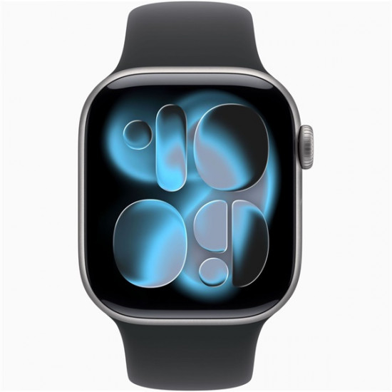 Apple Watch S11 GPS-es (42mm) asztroszürke alumínium tok, fekete M/L sportszíjas okosóra Apple Watch S11 GPS-es (42mm) asztroszürke alumínium tok, fekete M/L sportszíjas okosóra