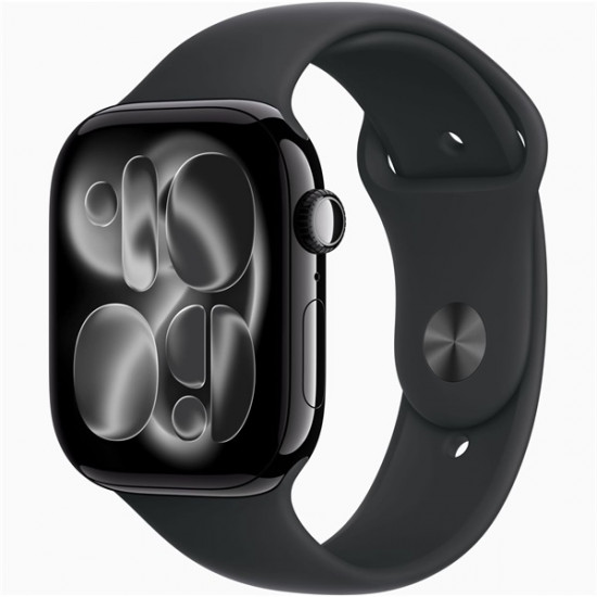 Apple Watch S11 GPS-es (46mm) kozmoszfekete alumínium tok, fekete M/L sportszíjas okosóra
