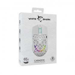 WHITE SHARK GM-5018W CARADOC-B 7D / 7200 dpi fehér RGB gamer egér