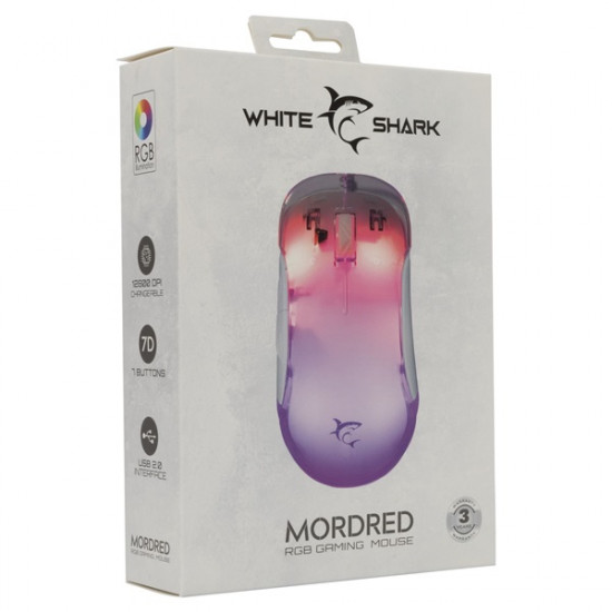 White Shark GM-5017W Mordred fehér gamer egér White Shark GM-5017W Mordred fehér gamer egér