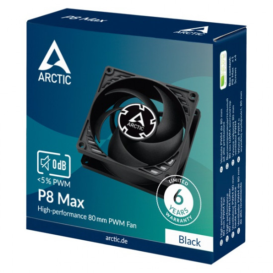 Arctic P8 Max 80mm fekete ventilátor Arctic P8 Max 80mm fekete ventilátor