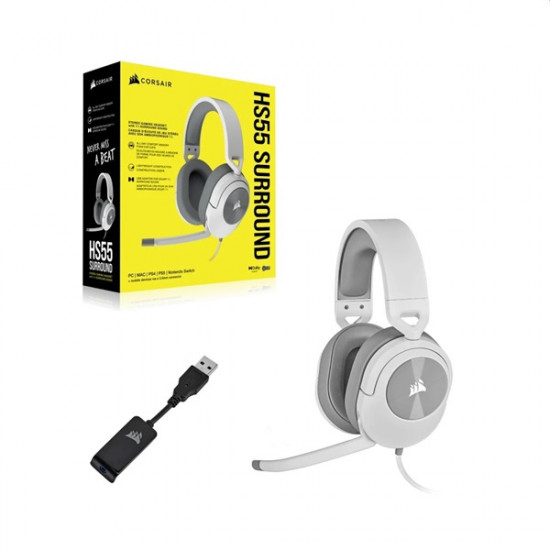 Corsair HS55 Surround fehér gamer headset Corsair HS55 Surround fehér gamer headset