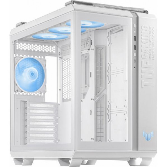 ASUS TUF Gaming GT502 Plus, Tápegység nélkül, Fehér, Üvegfalú Ház