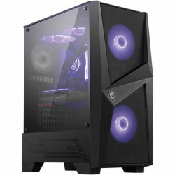 MSI FORGE 100M, 2xARGB ventilátor, Tápegység nélkül, üvegfalú, fekete Ház Midi ATX
