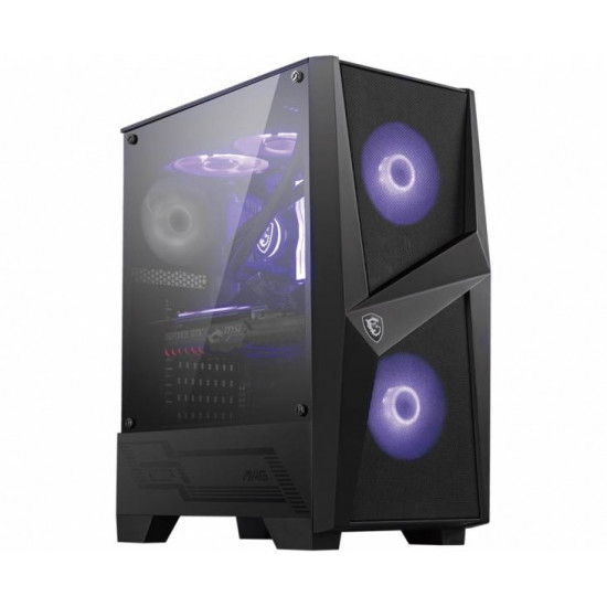 MSI FORGE 100M, 2xARGB ventilátor, Tápegység nélkül, üvegfalú, fekete Ház Midi ATX MSI FORGE 100M, 2xARGB ventilátor, Tápegység nélkül, üvegfalú, fekete Ház Midi ATX