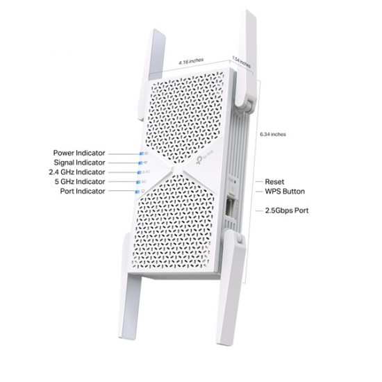 TP-LINK Wireless Range Extender Dual Band BE6500 Wifi 7, RE405BE TP-LINK Wireless Range Extender Dual Band BE6500 Wifi 7, RE405BE